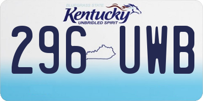 KY license plate 296UWB