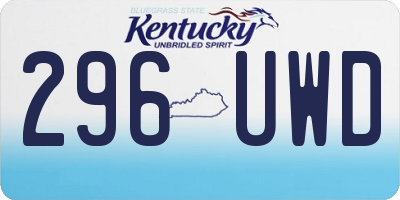 KY license plate 296UWD