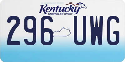 KY license plate 296UWG