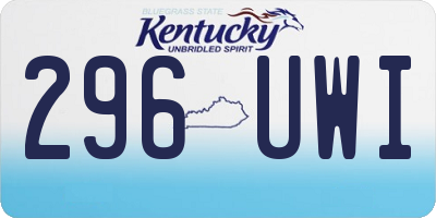 KY license plate 296UWI