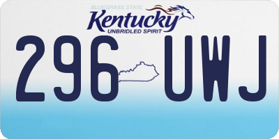 KY license plate 296UWJ