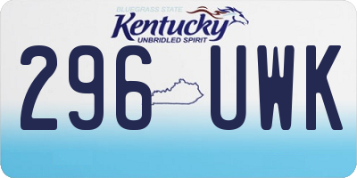 KY license plate 296UWK