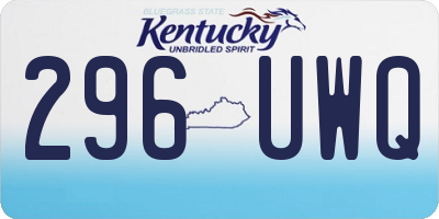KY license plate 296UWQ