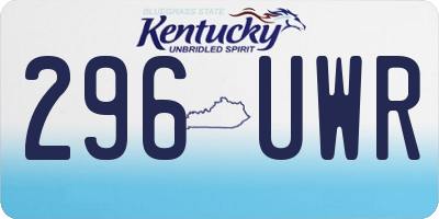 KY license plate 296UWR