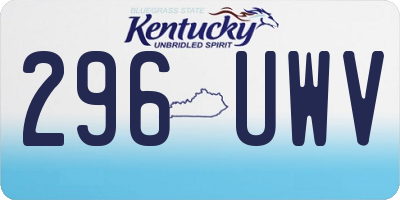 KY license plate 296UWV