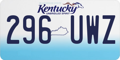 KY license plate 296UWZ