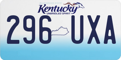 KY license plate 296UXA