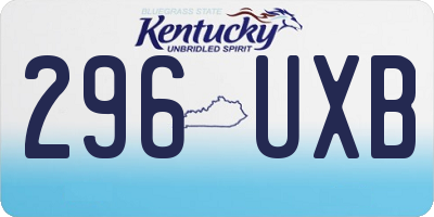 KY license plate 296UXB
