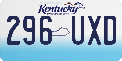 KY license plate 296UXD