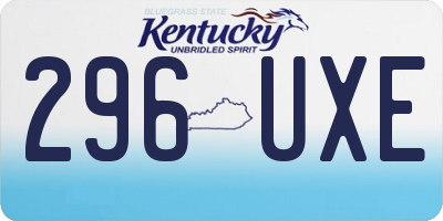 KY license plate 296UXE