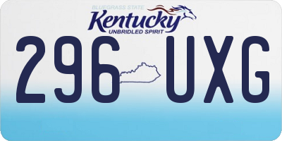 KY license plate 296UXG