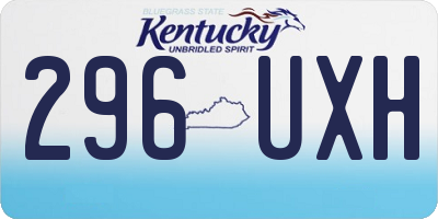 KY license plate 296UXH