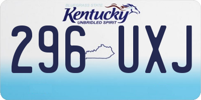 KY license plate 296UXJ
