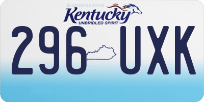 KY license plate 296UXK