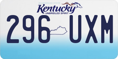 KY license plate 296UXM