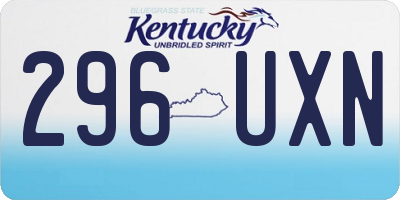 KY license plate 296UXN
