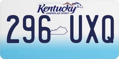 KY license plate 296UXQ