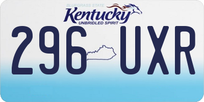 KY license plate 296UXR