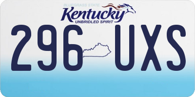 KY license plate 296UXS