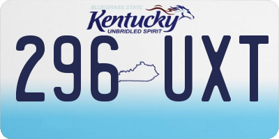 KY license plate 296UXT
