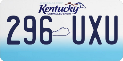 KY license plate 296UXU
