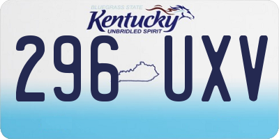 KY license plate 296UXV