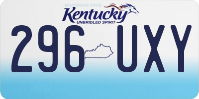 KY license plate 296UXY