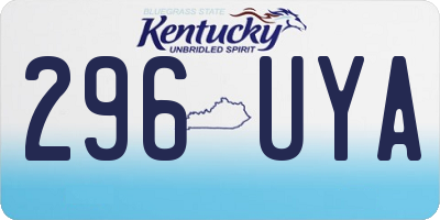 KY license plate 296UYA