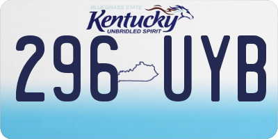 KY license plate 296UYB