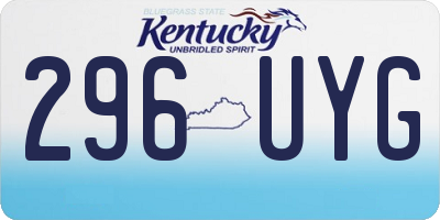KY license plate 296UYG
