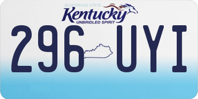 KY license plate 296UYI