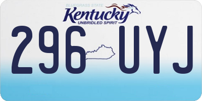 KY license plate 296UYJ