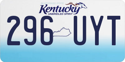 KY license plate 296UYT
