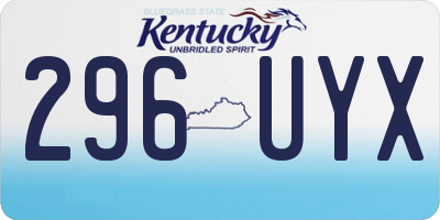KY license plate 296UYX
