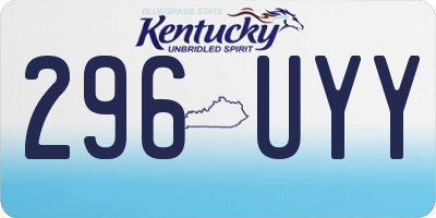 KY license plate 296UYY