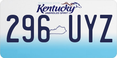 KY license plate 296UYZ