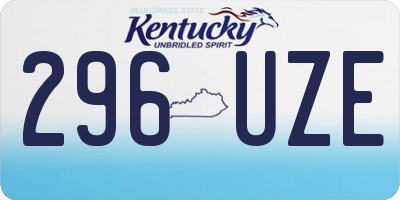 KY license plate 296UZE