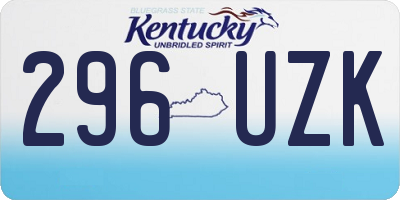 KY license plate 296UZK