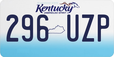 KY license plate 296UZP