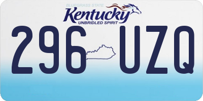 KY license plate 296UZQ