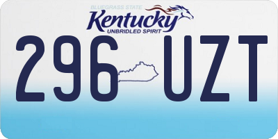 KY license plate 296UZT