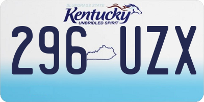 KY license plate 296UZX