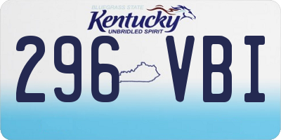 KY license plate 296VBI