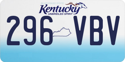KY license plate 296VBV