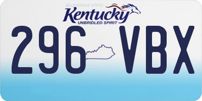KY license plate 296VBX