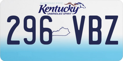 KY license plate 296VBZ