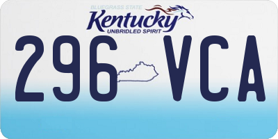 KY license plate 296VCA