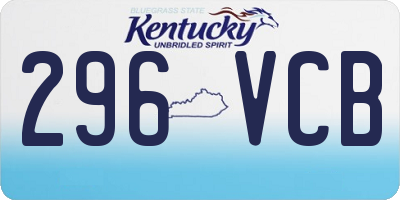 KY license plate 296VCB