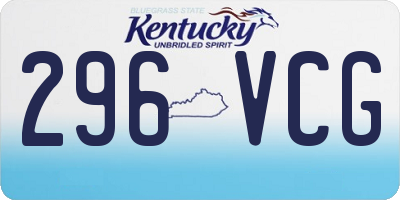 KY license plate 296VCG