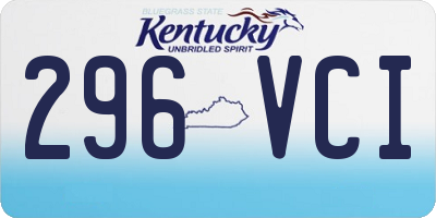 KY license plate 296VCI